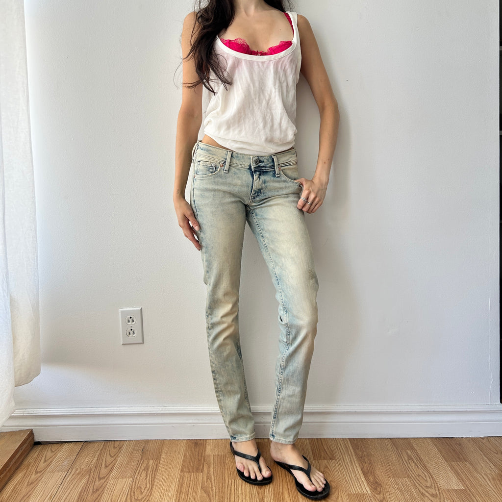 2010s distressed low rise skinny jeans by H&M