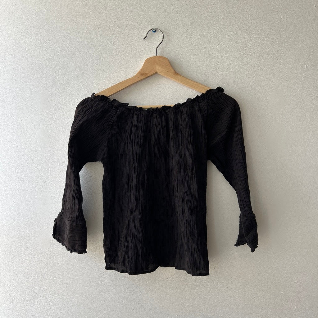 Y2K lettuce hem button up top by panhandle slim