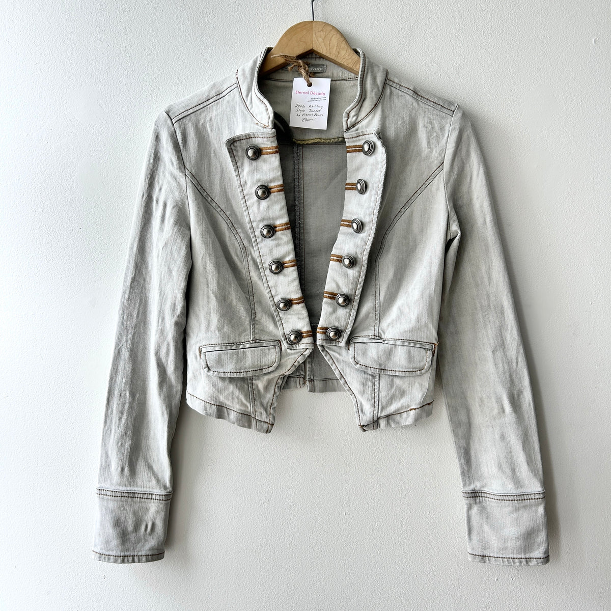 2000's denim military jacket by etam