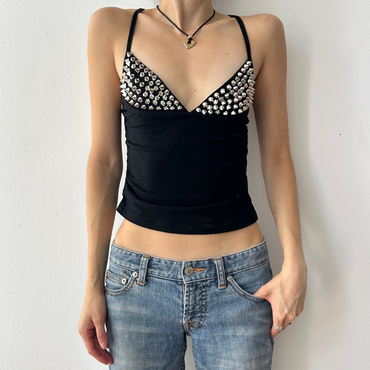 2010s spike stud tank top