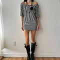2010s slouchy striped batwing dress