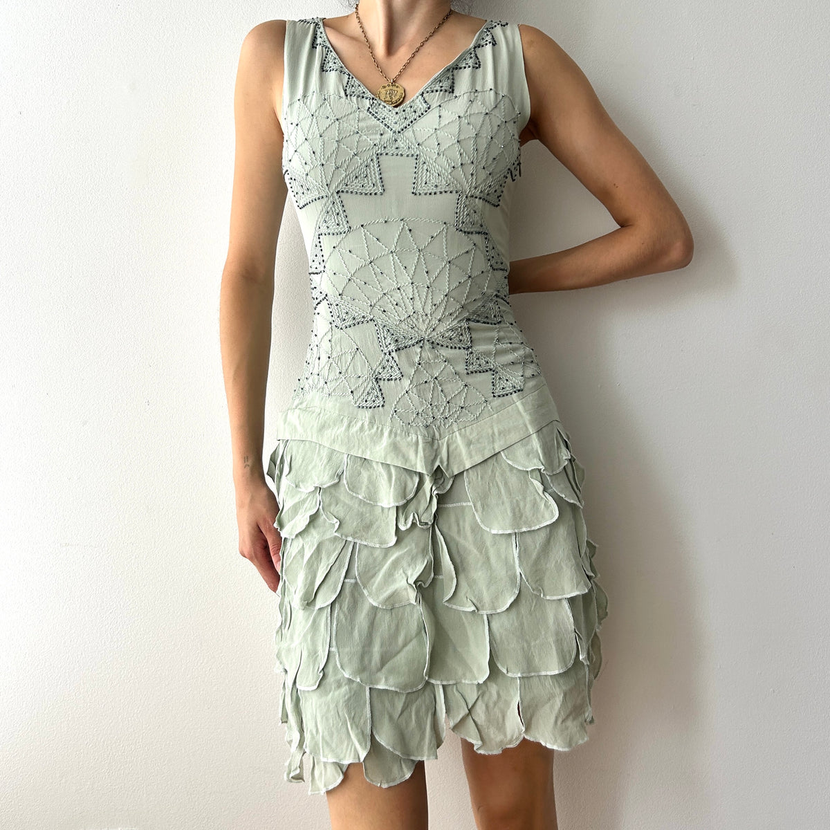 Vintage silk beaded mini dress by BCBG