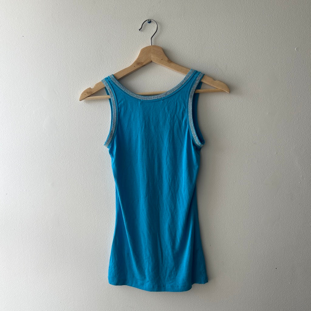 2000s bedazzle trim tank top
