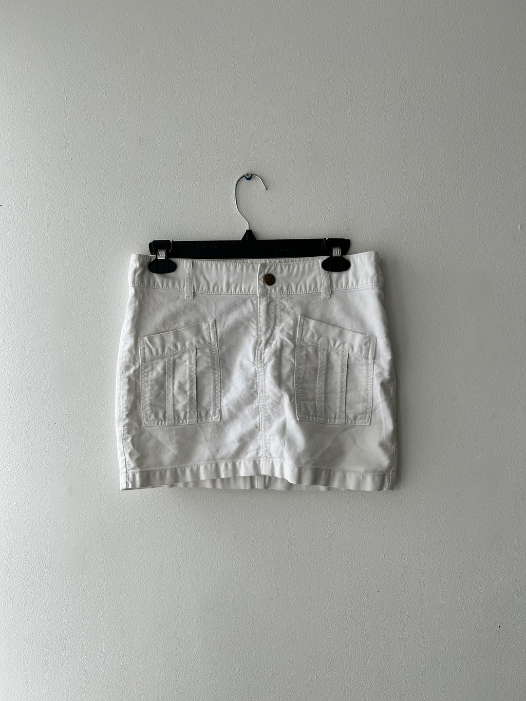 Deadstock White mini denim skirt by garage