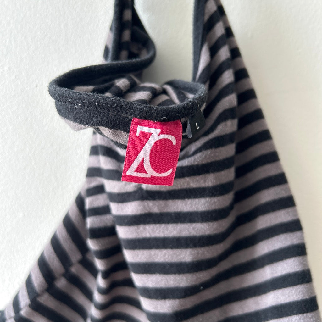 Striped halter top mini skirt set (Up-cycle)