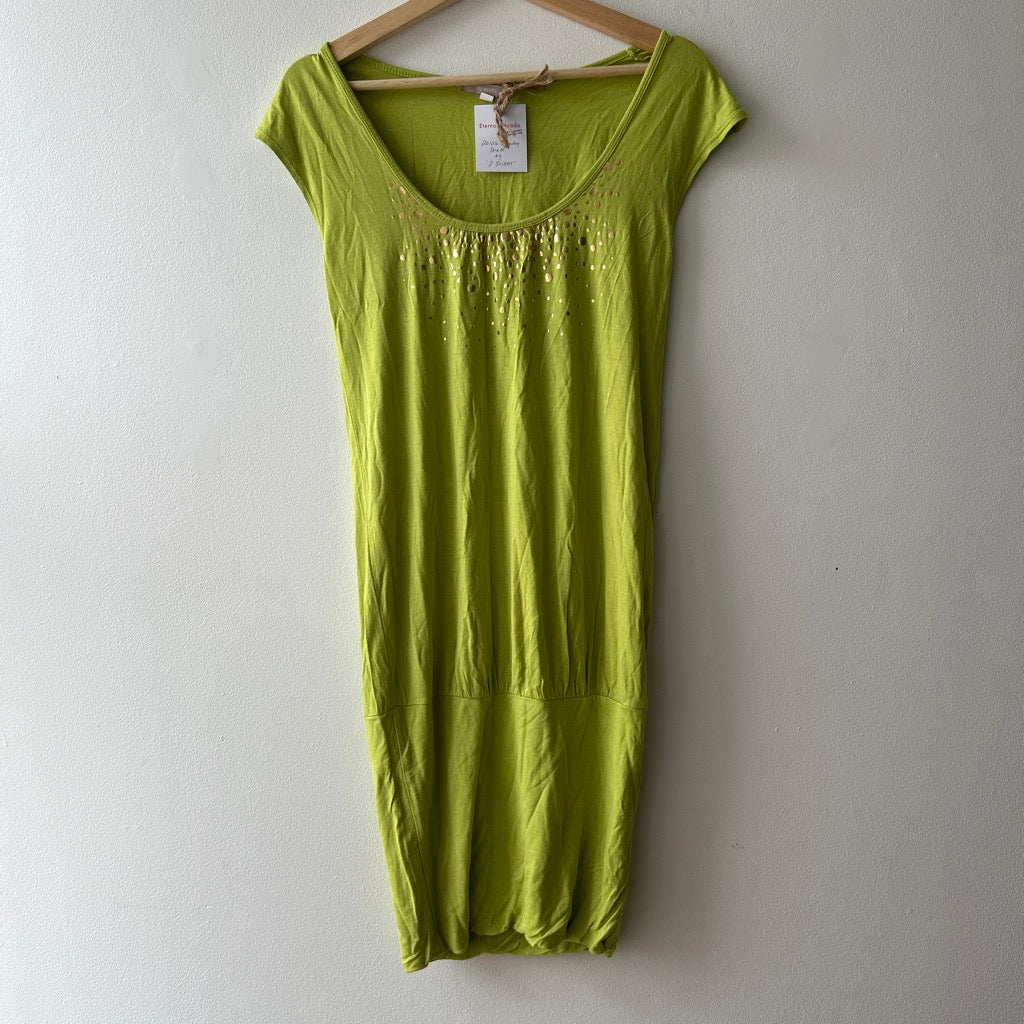 2010s lime green drop waist dress by 3suisses