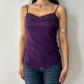 2000s purple lace cami top by studio mode