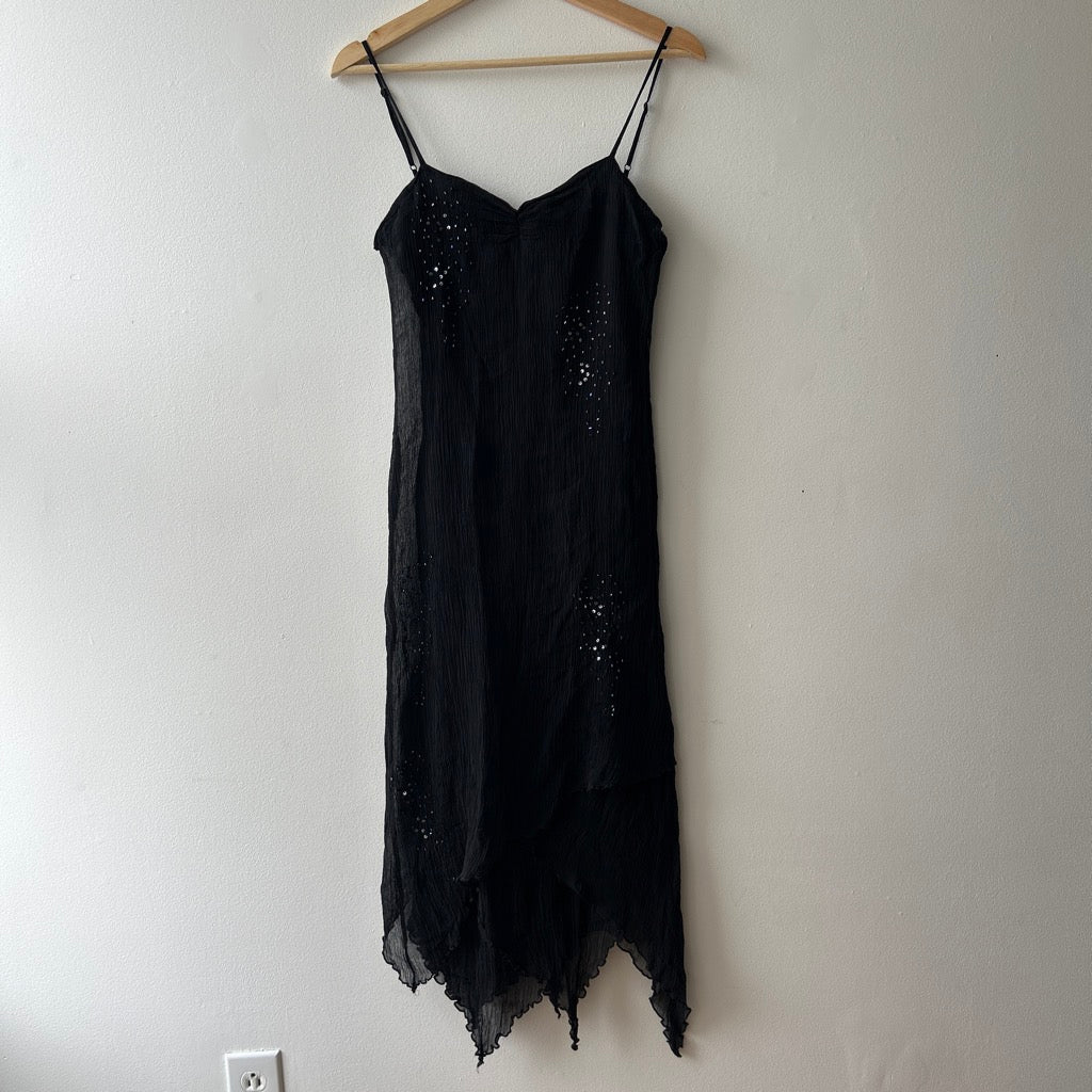 2000s embellished pleated midi dress by Etam