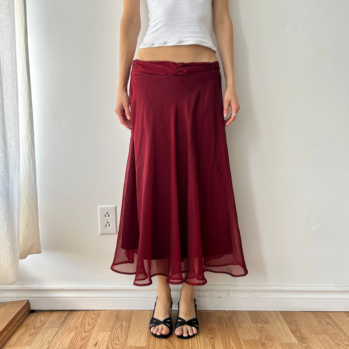 90s iridescent maxi skirt
