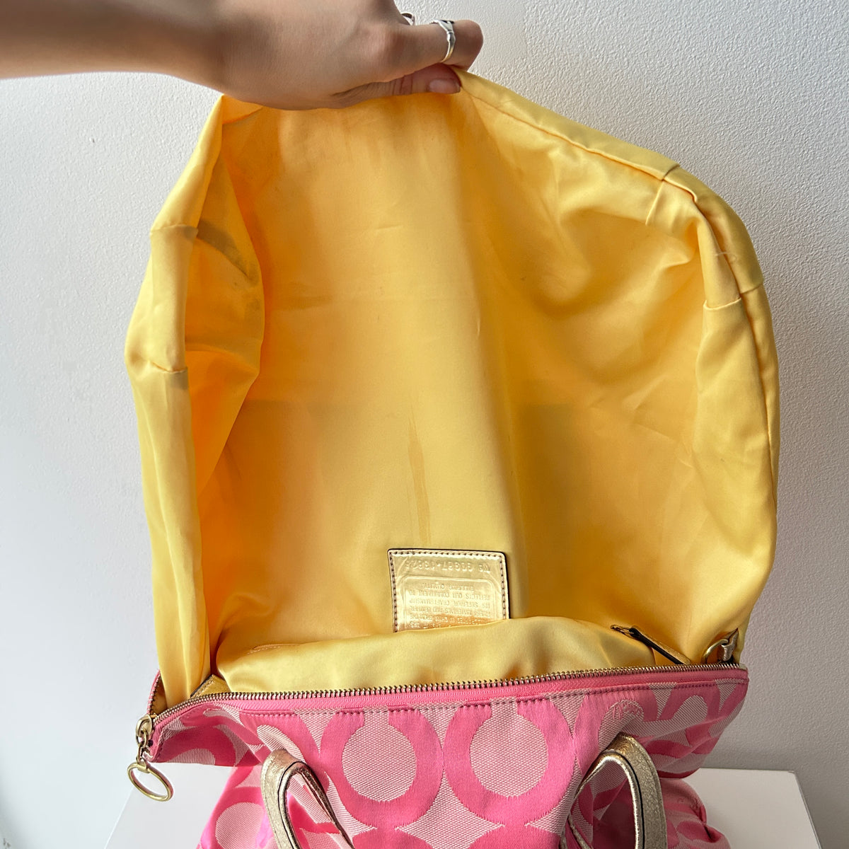2000s coach op-art poppy glam tote in pink