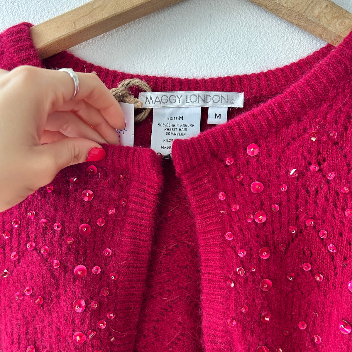 Vintage angora blend cardigan by Maggy London