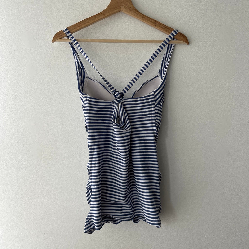 Y2K striped bustier top with bow