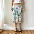 2000s floral mesh midi skirt