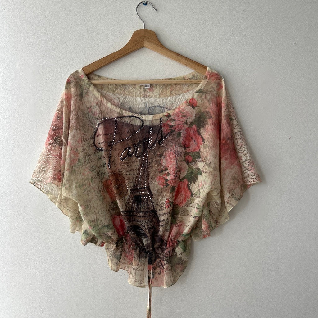 Y2K boho batwing blouse by La Donna