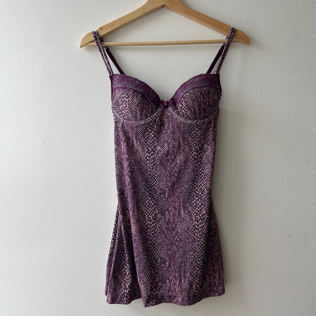 2000s snake print slip dress