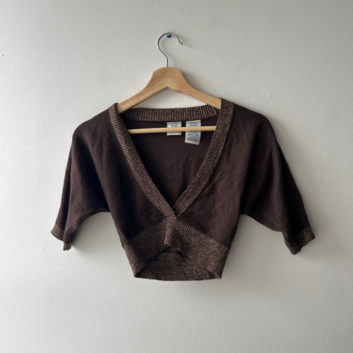 2000s glitter trim crop top
