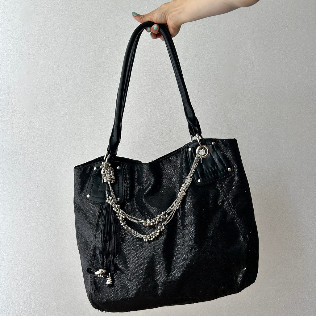 2010s glitter tote shoulder bag