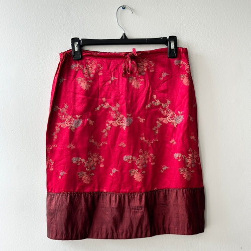 2000s satin midi skirt with drawstring waist