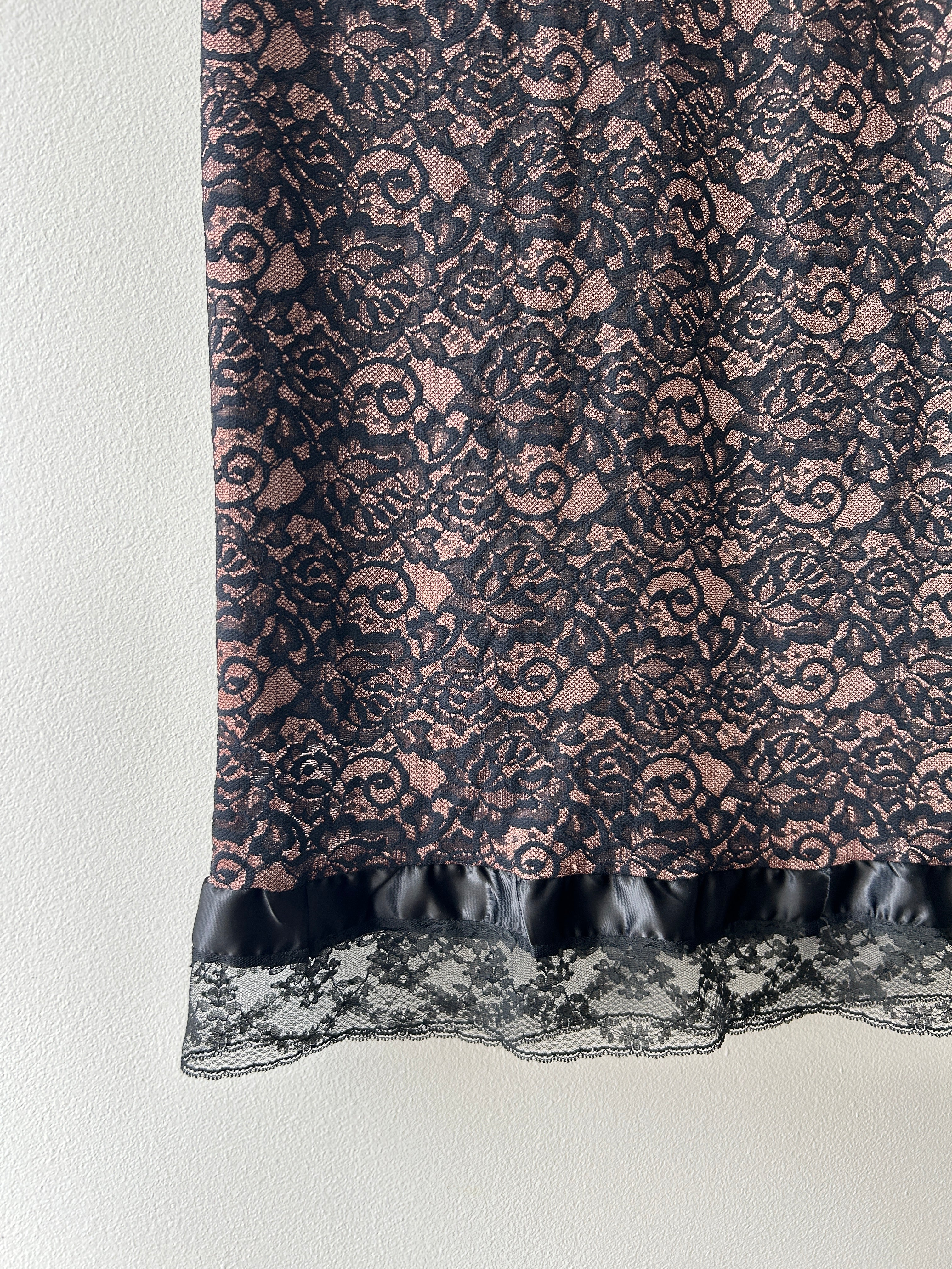 Coquette Lace midi skirt with ruffle trim by F21
