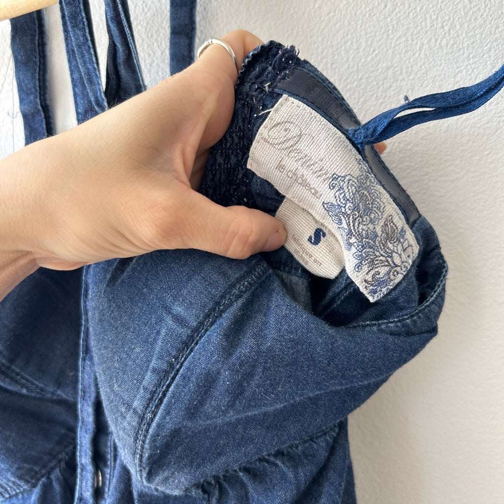 Y2K Denim halter dress by le chateau