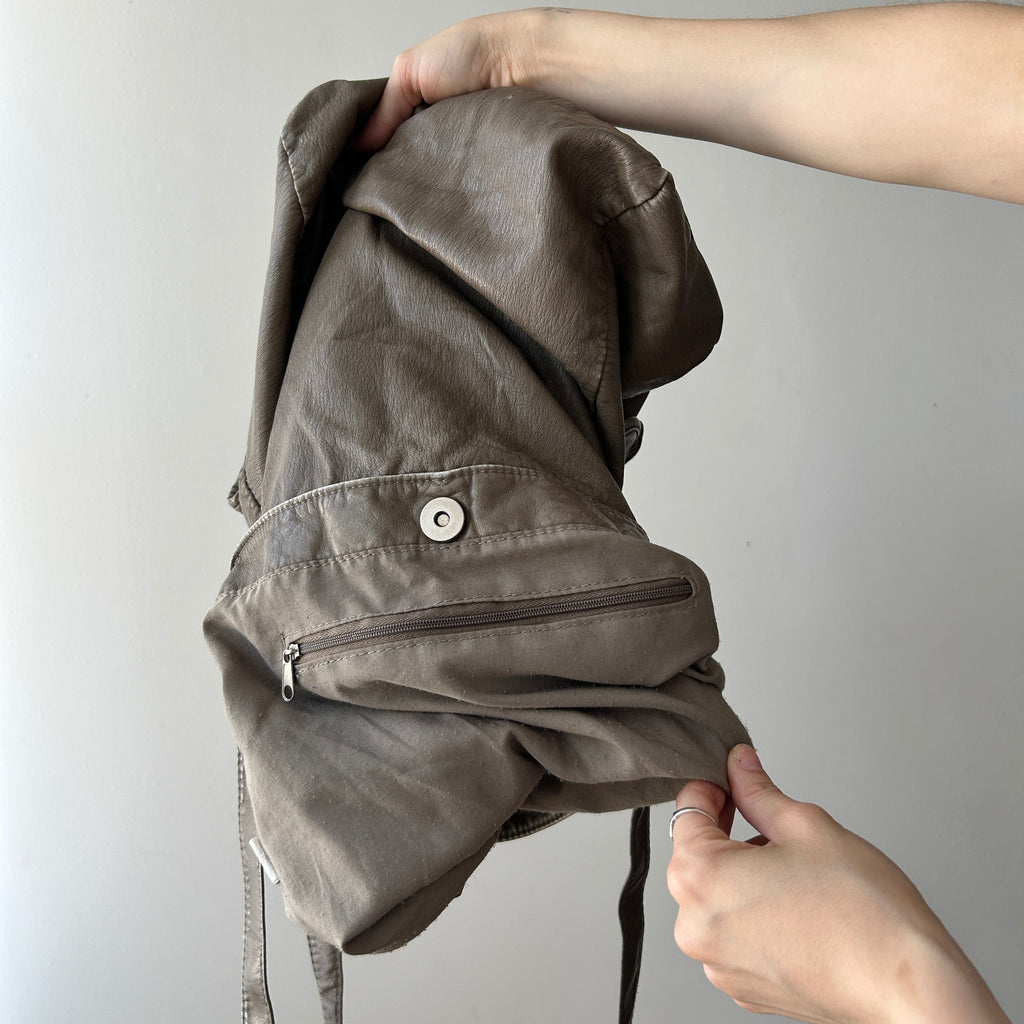Faux Leather Crossbody Bag with appliqué (re-work)