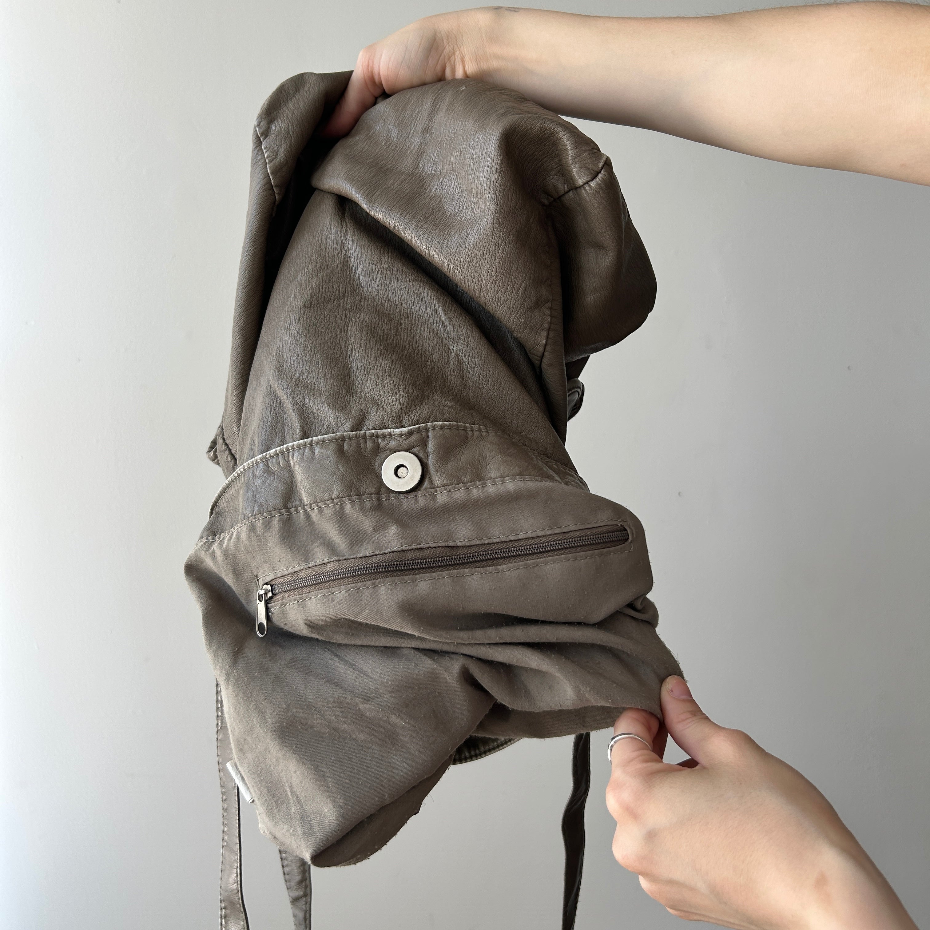 Faux Leather Crossbody Bag with appliqué (re-work)