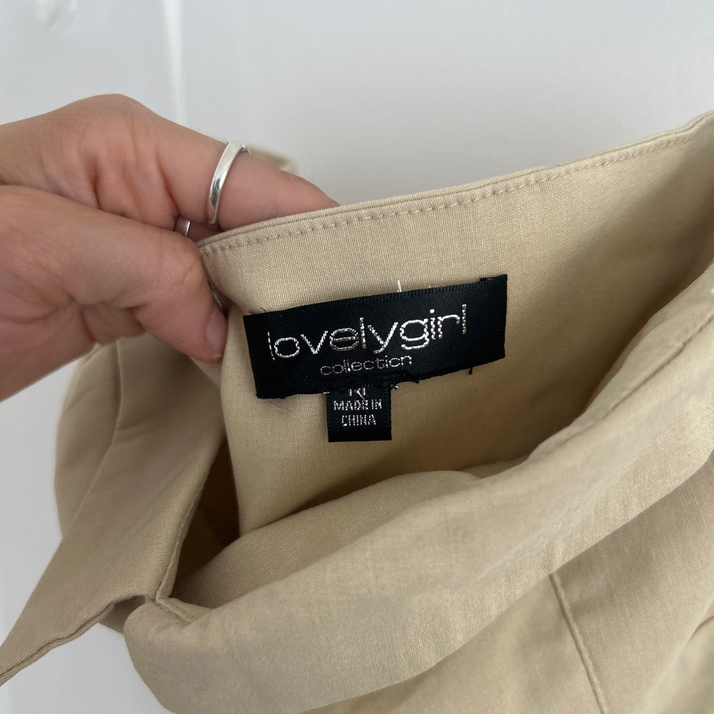 2000s military strapless top by lovely girl