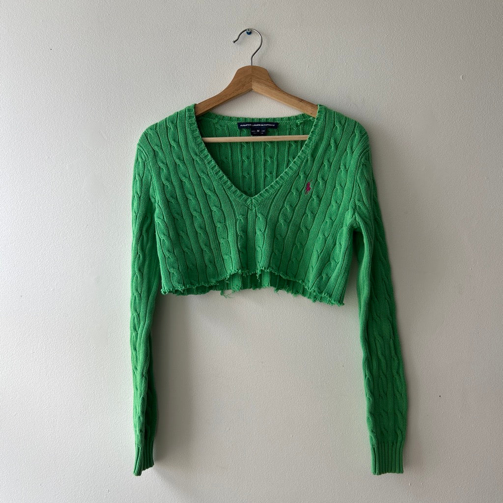 Vintage polo cable knit sweater