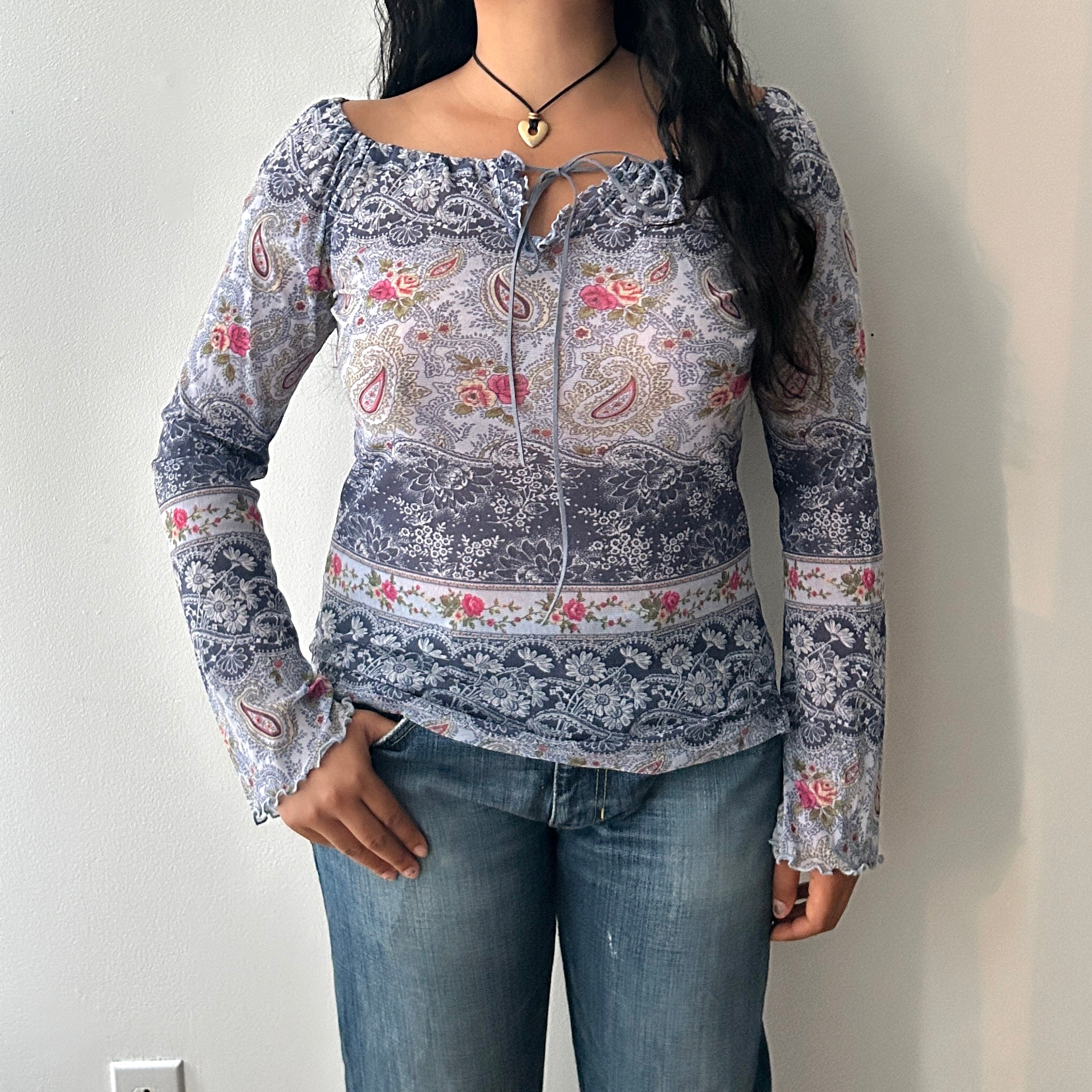 Boho paisley print blouse by le chateau