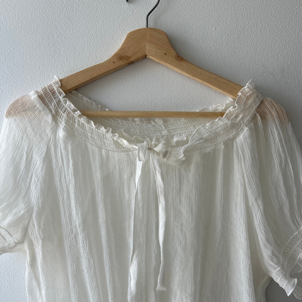Boho smocked peasant blouse