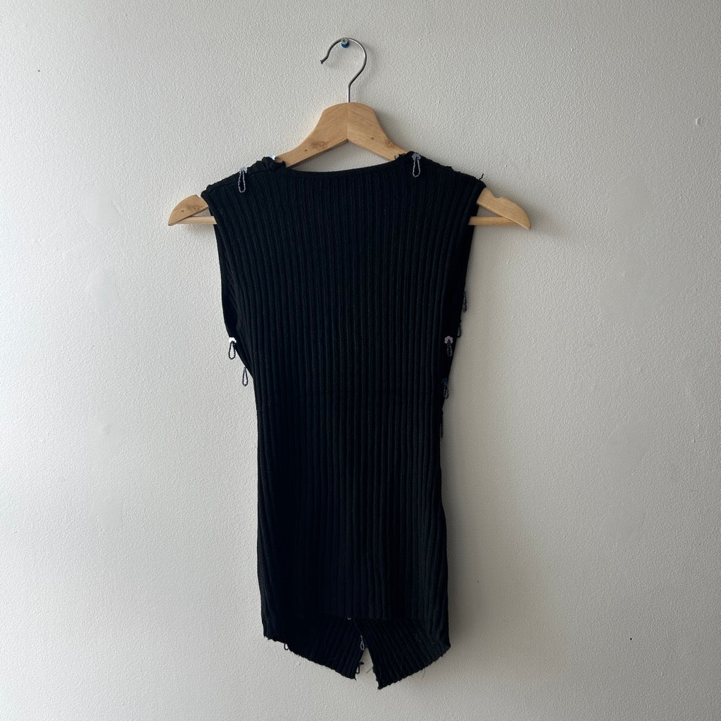 2000s beaded knit top
