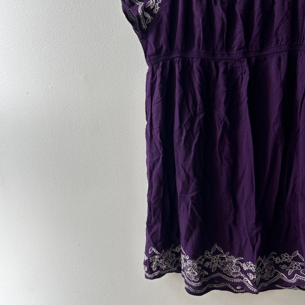 2000s embroidered babydoll dress