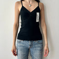 2000s beaded black tank top