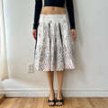 2000s lace trim pleated skirt by Thomo city