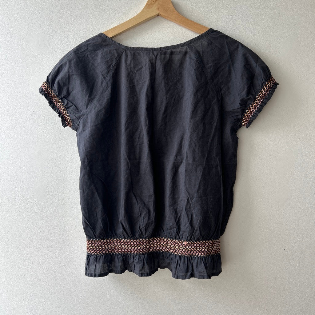 2000s embroidered peasant blouse by H&M