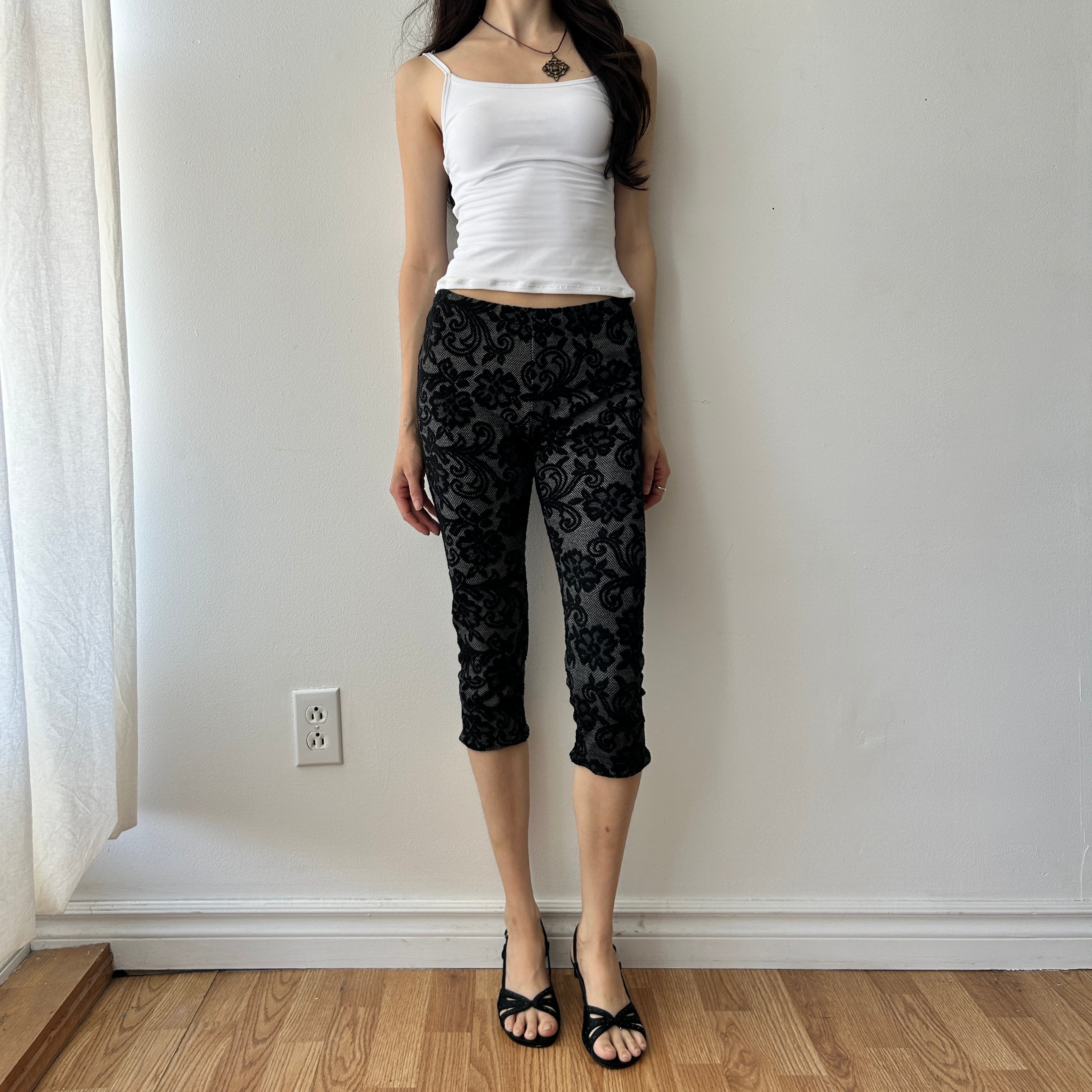 Y2K lace capri leggings by Suzy shier (re-work)