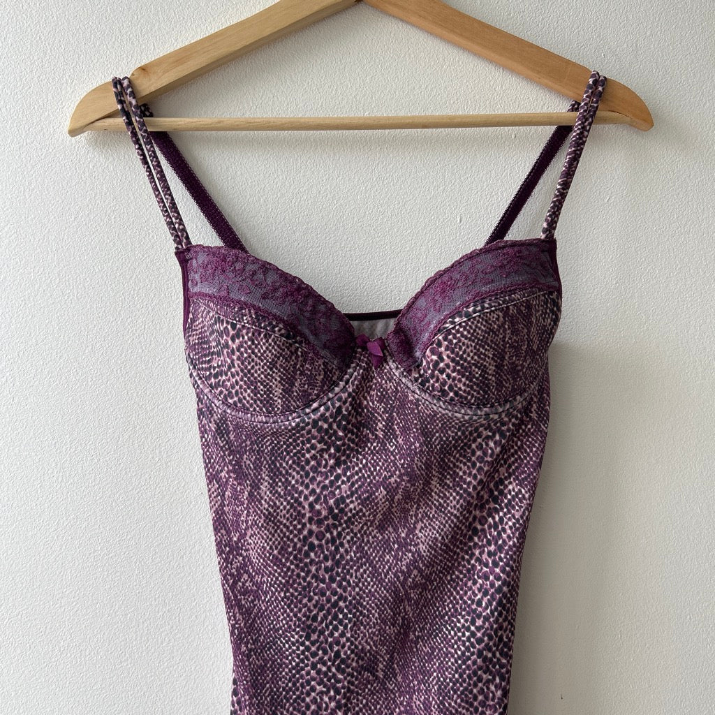 2000s snake print slip dress