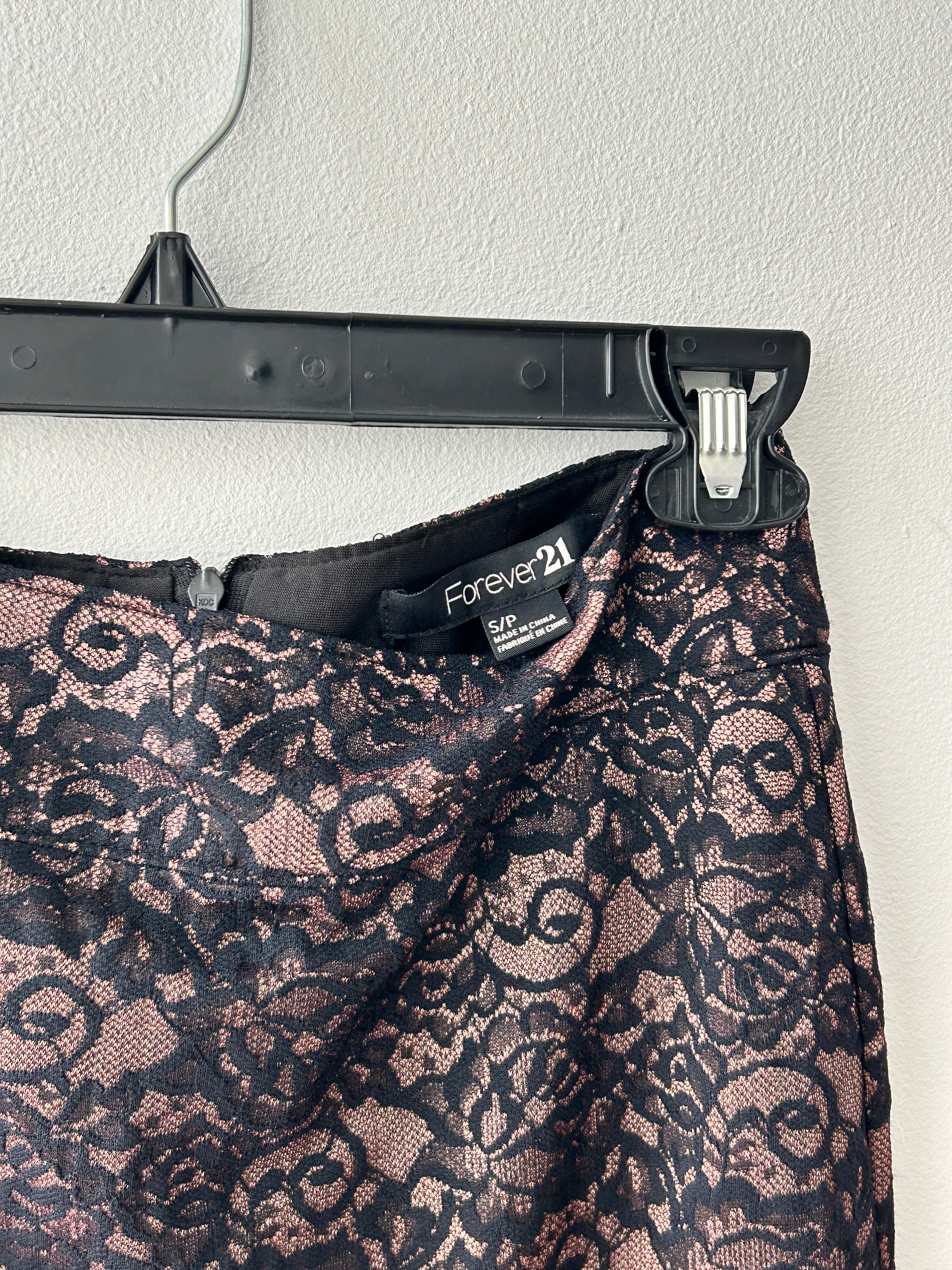 Coquette Lace midi skirt with ruffle trim by F21