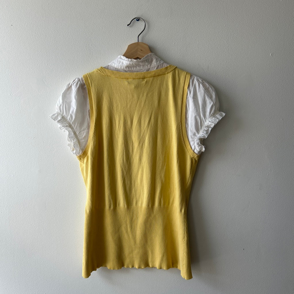 Twee silk ruffle blouse vest combo by I.N.C.