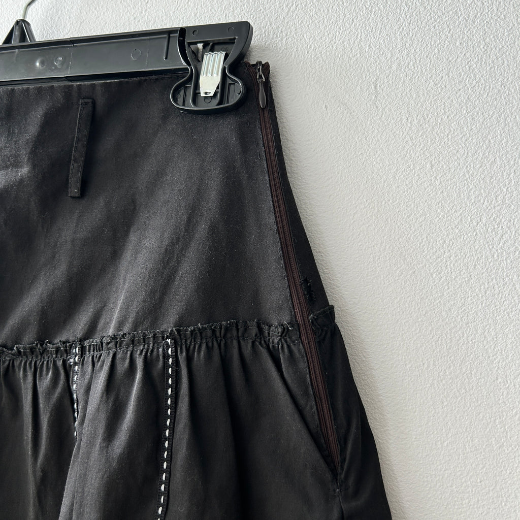 90s pleated midi skirt with contrast stitch