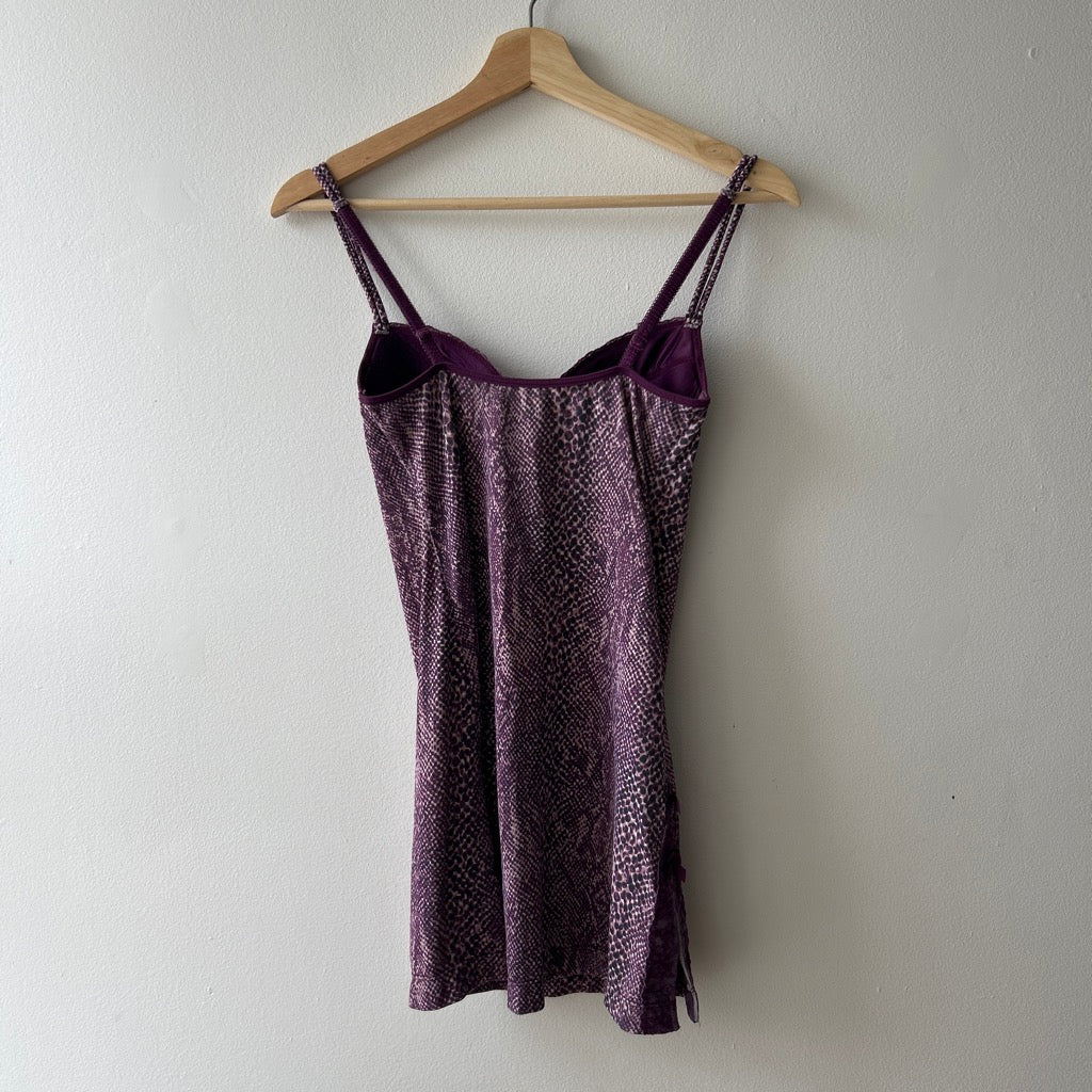 2000s snake print slip dress