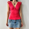 2010s lace trim blouse by limite