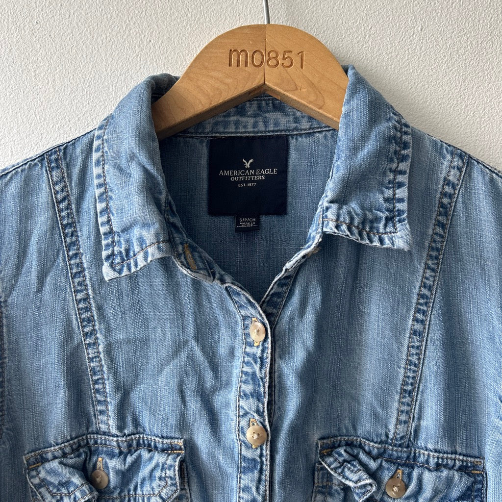 2010s babydoll denim dress by American eagle