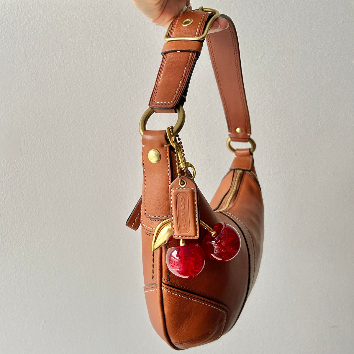 2000s coach hamptons hobo bag in brown