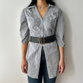 Y2K button up blouse with ruching by Colori