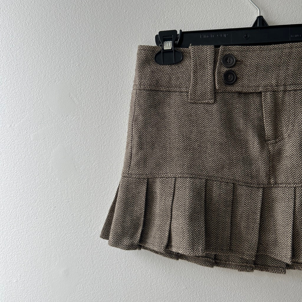 2000s wool blend pleated mini skirt by garage