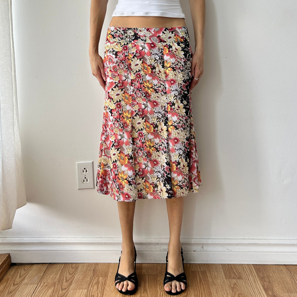 2000s floral panelled skirt by suzy shier