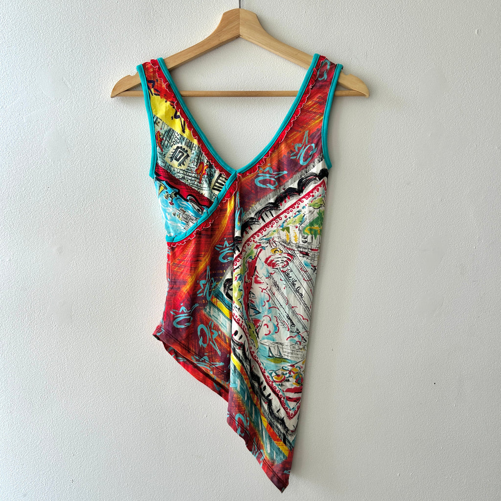 2000s asymmetrical mesh top by save the queen