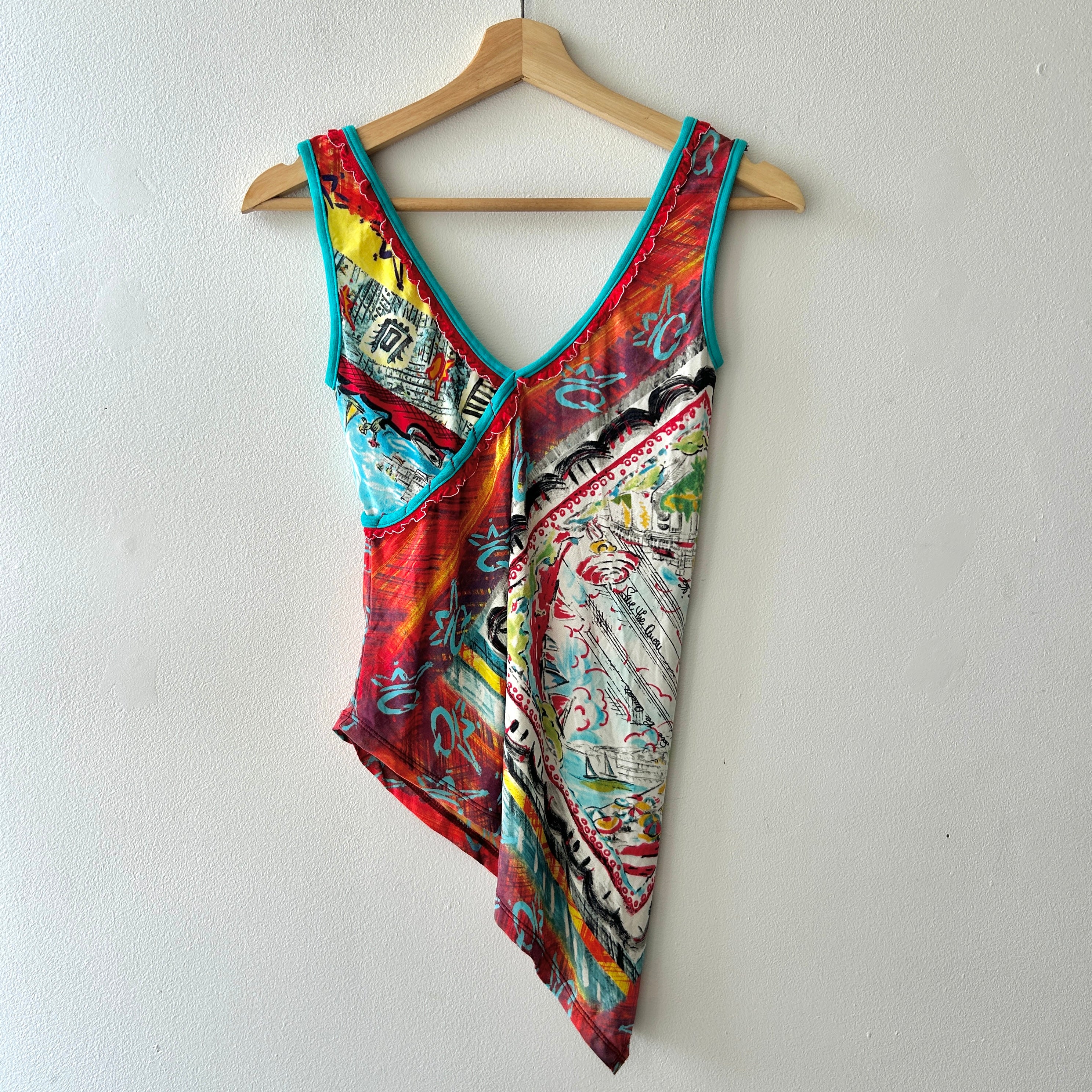 2000s asymmetrical mesh top by save the queen