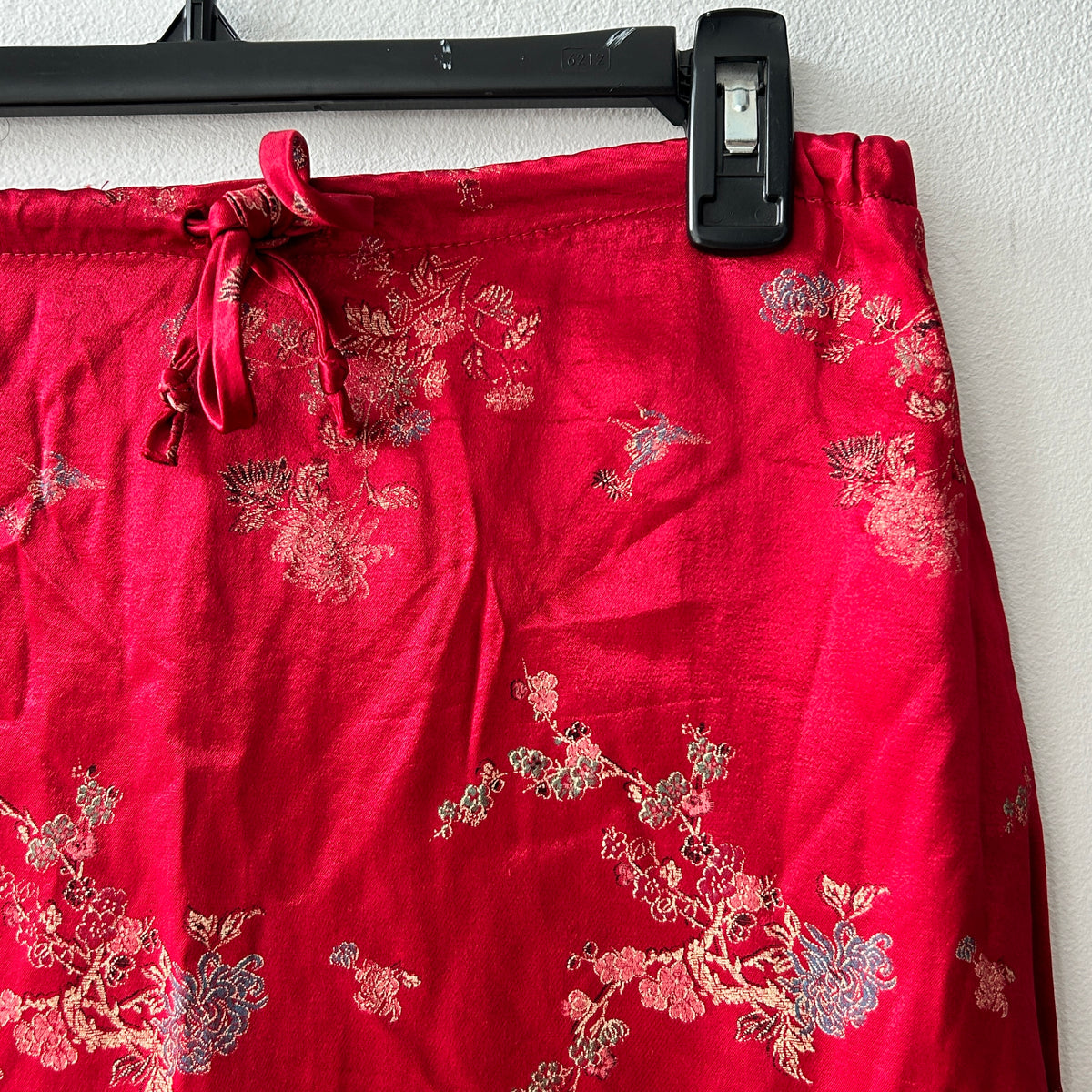 2000s satin midi skirt with drawstring waist